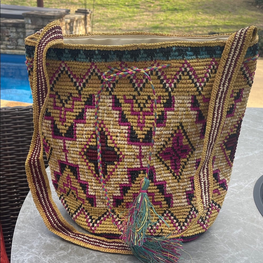 Lovestitch Multicolor Large Woven Tote Bag